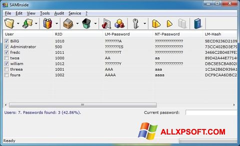 Скріншот SAMInside для Windows XP