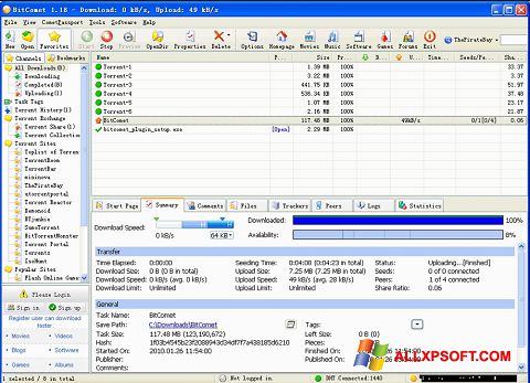 Скріншот BitComet для Windows XP