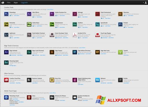 Скріншот Adobe Creative Cloud для Windows XP