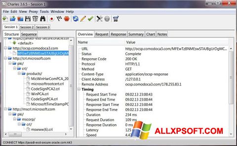 Скріншот Charles для Windows XP