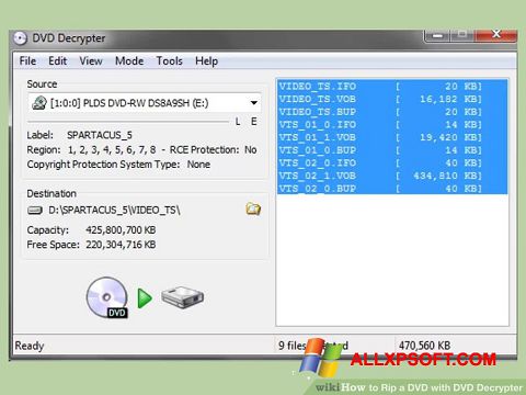 Скріншот DVD Decrypter для Windows XP