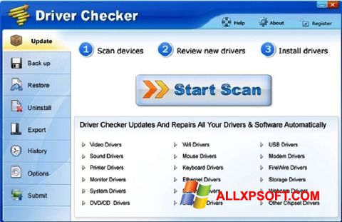 Скріншот Driver Checker для Windows XP