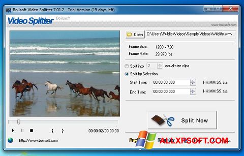 Скріншот Boilsoft Video Splitter для Windows XP