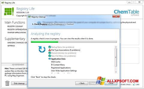 Скріншот Registry Life для Windows XP