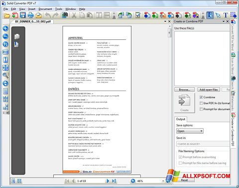 Скріншот Solid Converter PDF для Windows XP
