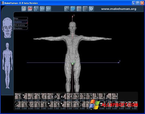 Скріншот MakeHuman для Windows XP