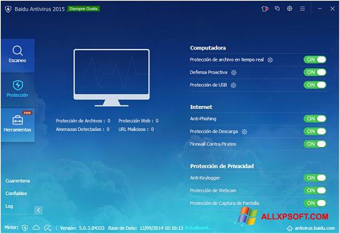 Скріншот Baidu Antivirus для Windows XP