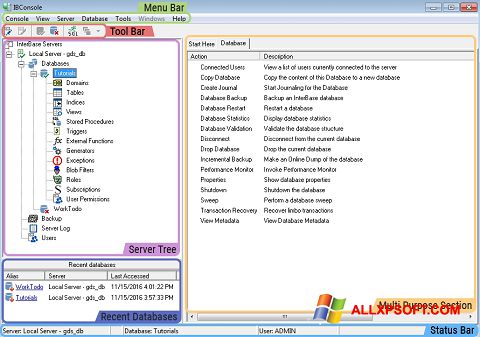 Скріншот InterBase для Windows XP