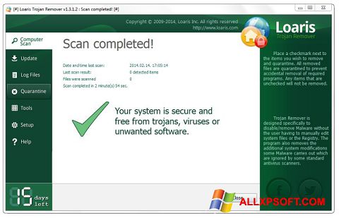 Скріншот Loaris Trojan Remover для Windows XP