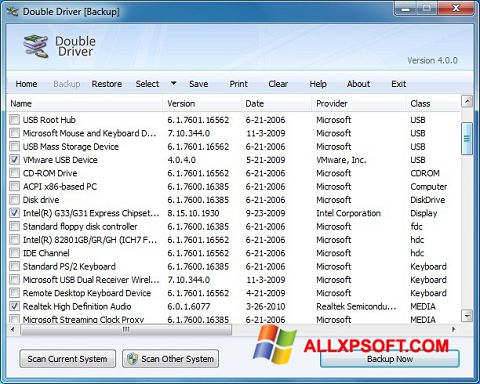 Скріншот Double Driver для Windows XP
