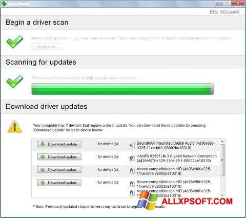 Скріншот Device Doctor для Windows XP