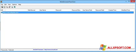 Скріншот WebBrowserPassView для Windows XP