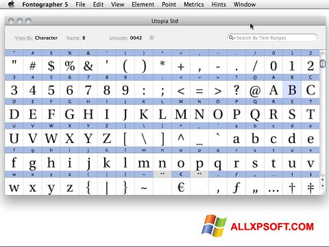 Скріншот Fontographer для Windows XP