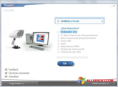 Скріншот PrivaZer для Windows XP