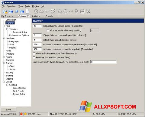 Скріншот Vuze для Windows XP