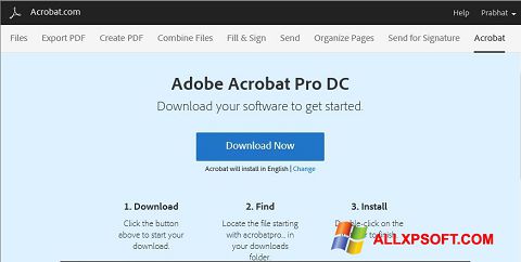 Скріншот Adobe Acrobat для Windows XP