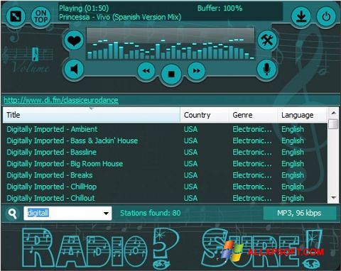 Скріншот RadioSure для Windows XP