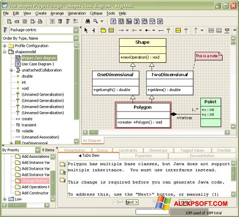 Скріншот ArgoUML для Windows XP