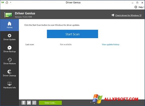 Скріншот DriverScanner для Windows XP