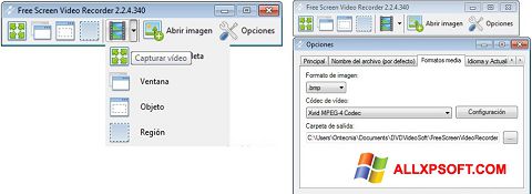 Скріншот Free Screen Video Recorder для Windows XP