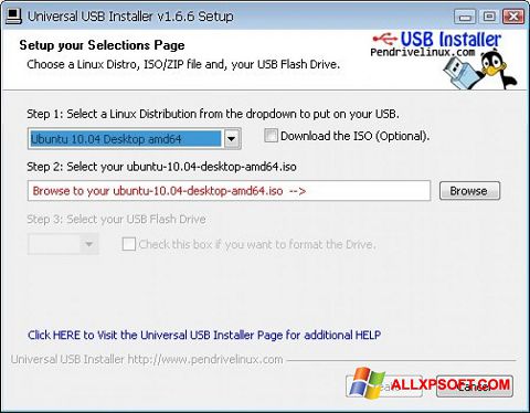 Скріншот Universal USB Installer для Windows XP