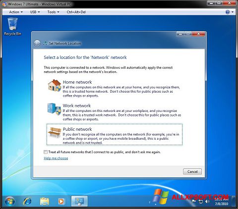 Скріншот Windows Virtual PC для Windows XP