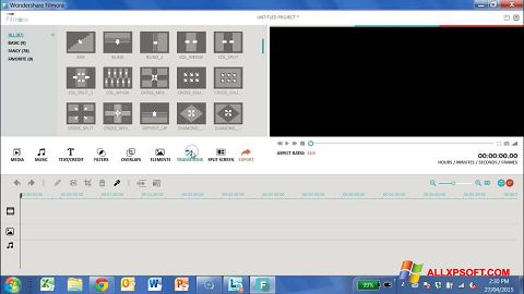 Скріншот Wondershare Filmora для Windows XP