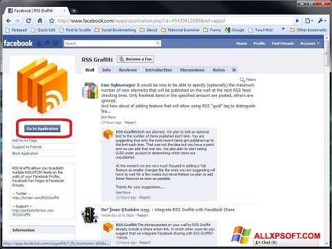 Скріншот Facebook для Windows XP