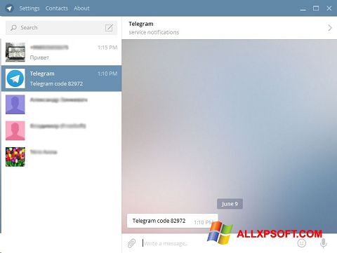 Скріншот Telegram Desktop для Windows XP