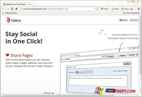 Скріншот Torch Browser для Windows XP