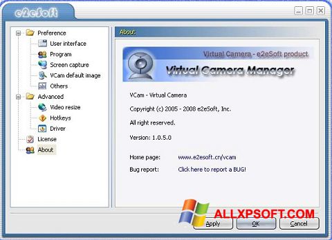 Скріншот VCam для Windows XP