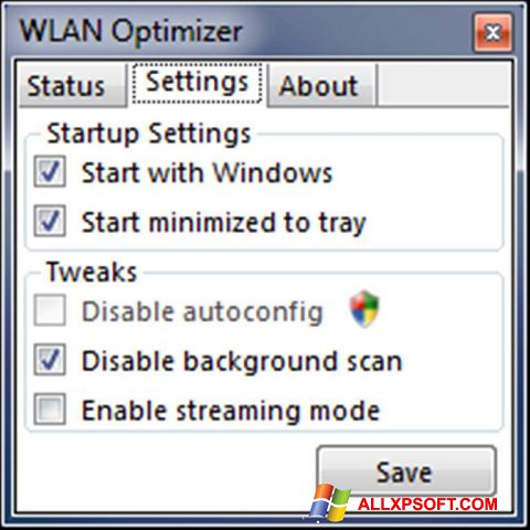 Скріншот WLAN Optimizer для Windows XP